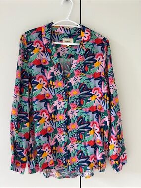 Artlove Colourful Cheerful Longsleeve Blouse Size Small